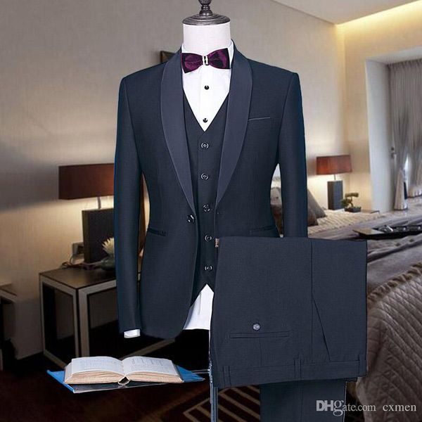 

сшитое мужские костюмы серый свадебные groom смокинги дифферента fit best man пиджаки 3 шт жакеты брюки жилет vintage groomsmen wear жениха, Black;gray