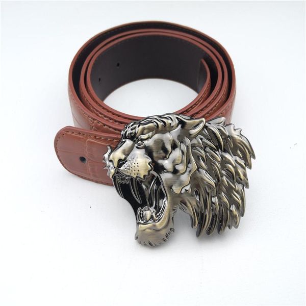 

2020 belt cooper tiger buckle belts leather belts for men and women fashion luxury wait belt good quality1, Black;brown
