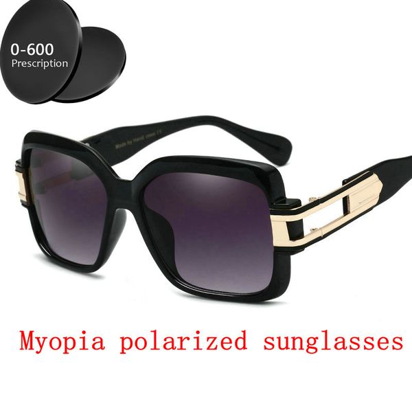 

2019 diopter finished myopia polarized sunglasses men women nearsighted glasses fashion square men's driving goggles uv400 fml, White;black