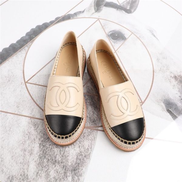 

Новые 2020 эспадрильи G29762 Lambskin Бежевый Женщины Роскошная плоская платформа Женская обувь холст обувь с коробкой Size35-41