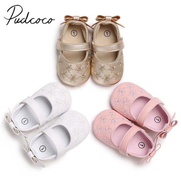 

2018 brand new newborn infant baby girl princess non-slip bow flower baby shoes soft sneaker solid flower bow first walkers