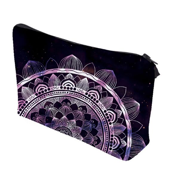 

1pcs ladies flroal make up storage bag muti-functional women cosmetic organizer bag mandala 3d printing cosmetic pouch