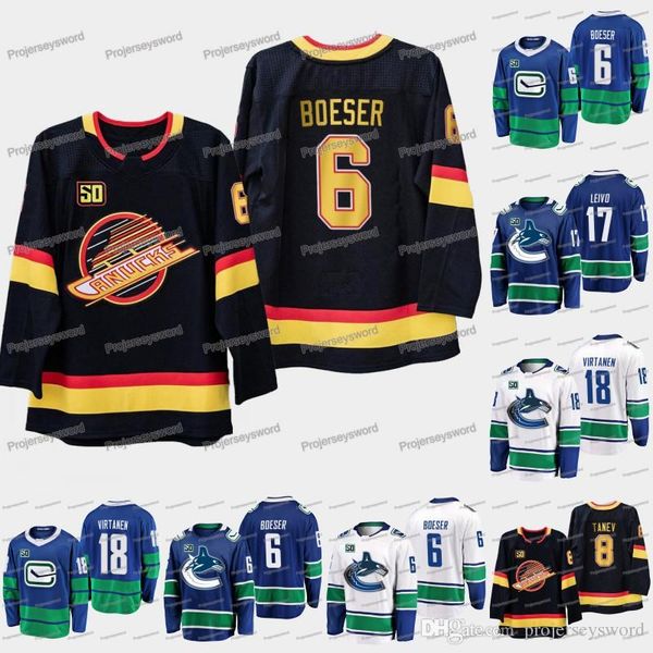 

Vancouver Canucks 50th Anniversary 6 Brock Boeser 8 Christopher Tanev 15 Ryan Spooner 17 Josh Leivo 18 Jake Virtanen Custom Hockey Jerseys