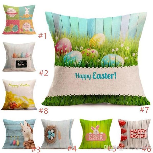 

новая наволочка квадратный счастливой пасхи ретро яйцо кролик кролик дизайн наволочка диван автомобильные наволочки фестиваль home decors