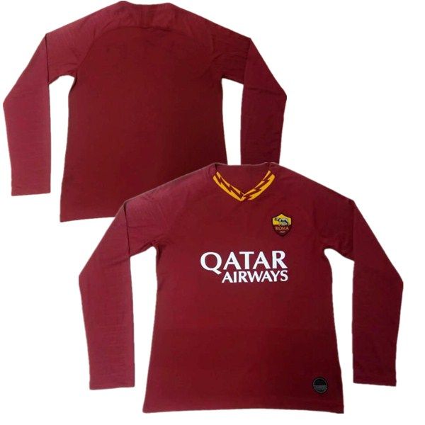 

long sleeve 2019 as roma soccer jerseys 19 20 nainggolan totti dzeko perotti de rossi el shaarawy pastore custom home red football shirt, Black