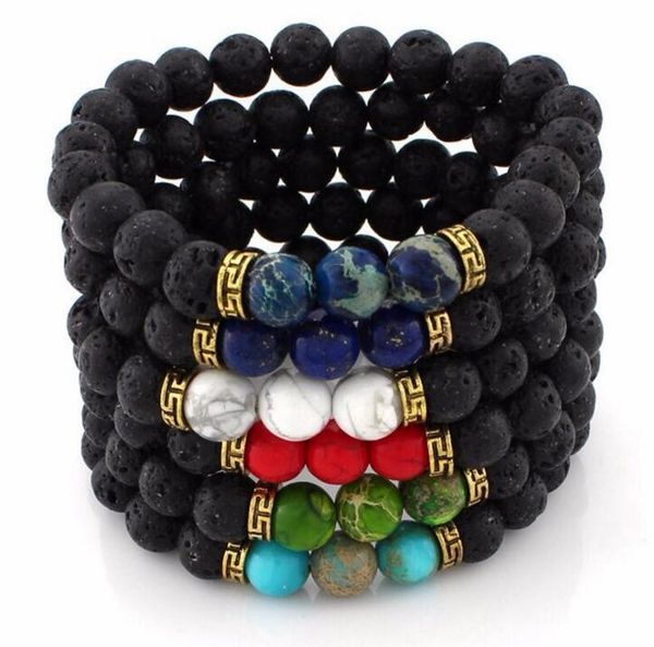

fashion jewelry new arrival lava rock beads charms bracelets beads bracelet men's women's natural stone strands bracelet moq 20 pc, Silver