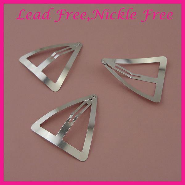 

20pcs 6.0cm sliver triangle hair clips metal snap hairpins for womens girls big side barrettes, Golden;silver
