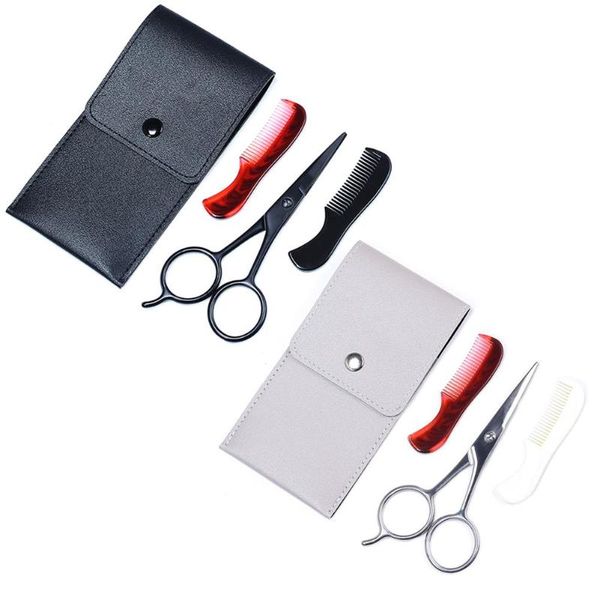 Men Hair Cutting Beard Care Scissors Comb Nose Hair Clipper Cutter