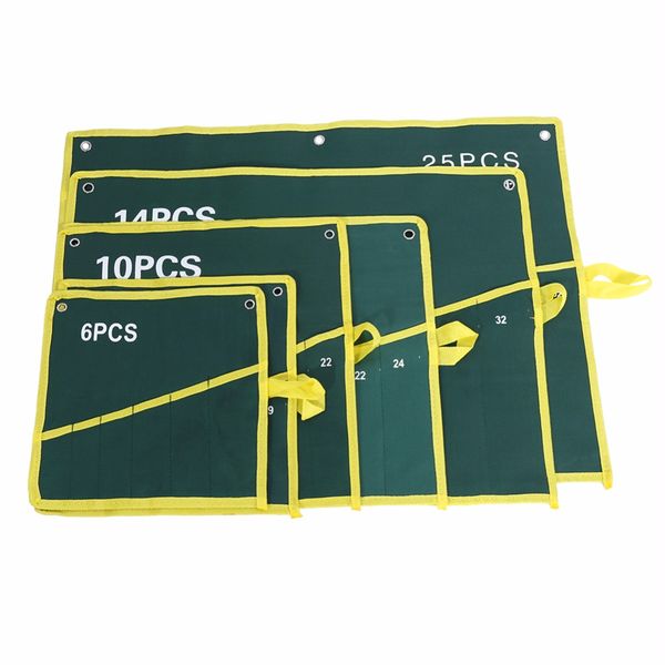 Tmtop 1Pc Durable Canvas Spanner Wrench Tool Roll Up Storage Bag Empty Bag Suit Wrench Pocket