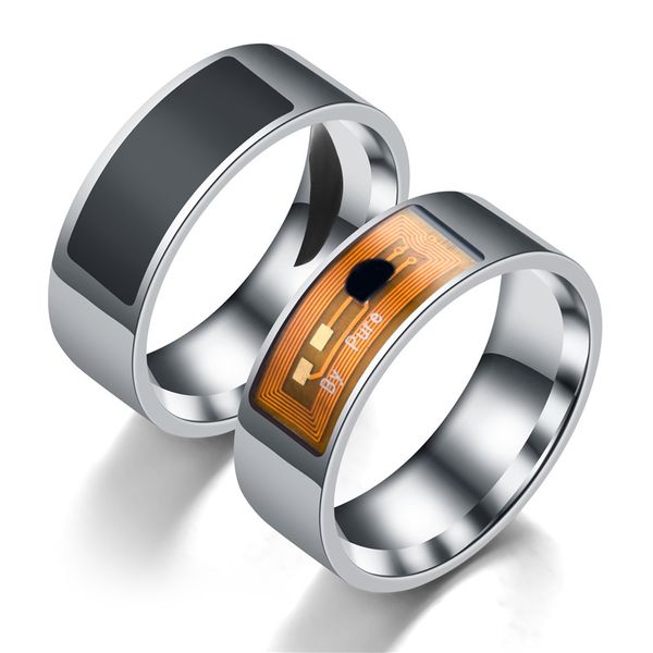 Smart-Ring NFC multifunktionaler wasserdichter Smart-Ring zum Tragen von Finger-Edelstahl-Titan-Stahl-Mobiltelefon-Unlo