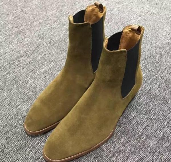 

popular kanye west fashion boots suede leather boots new list leather fishion life style, Black