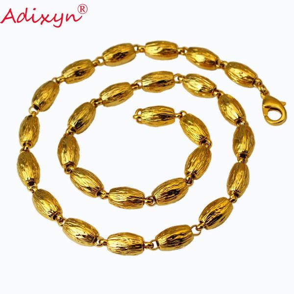 

adixyn (6 desigh) gold/rose color beads 60cm chains long necklace copper jewelry for women/mens african ethiopian items, Silver