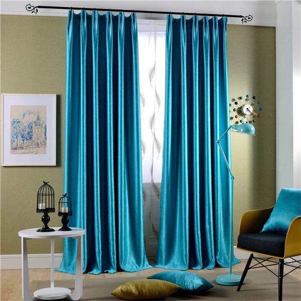 

solid velvet blue blackout curtains for living room bedroom kitchen drapes shiny window treatments fabric cortinas single panel