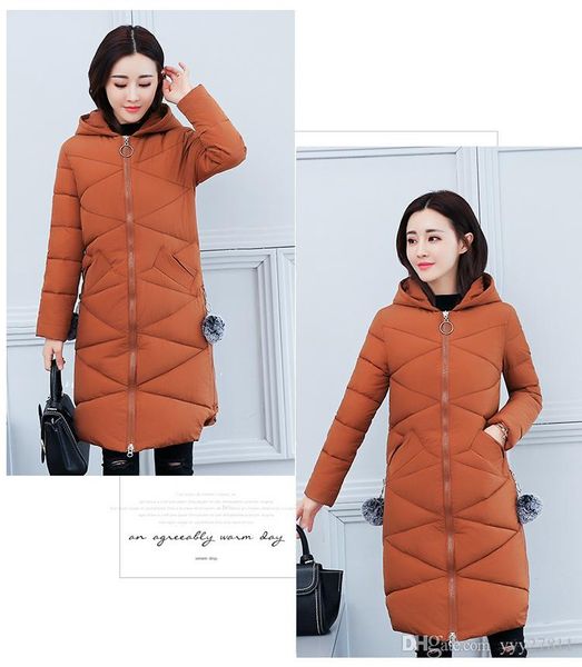 

зимняя куртка дизайнер куртка тонких женщин вниз куртки женщин длинного хлопка женщины парк abrigos mujer invierno 2019, Black