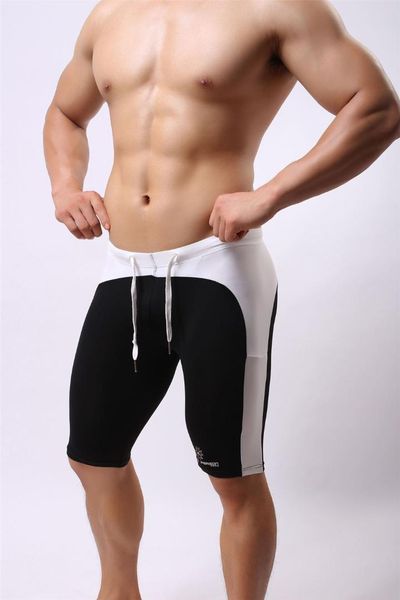 

brave person summer style multi breathable men tight casual shorts bodybuilding solid tights trunks transparent shorts, White;black