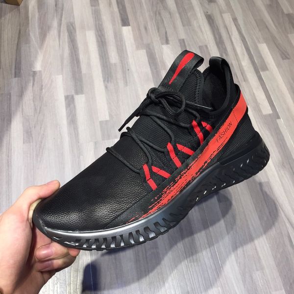 

brand men casual shoes letter little monsters men designer pflat shoes genuine leather fashion mixed color with box, Black