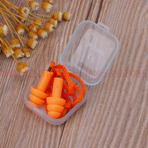 

soft silicone wired ear plugs noise reduction caps earmuffs hearing protection 20pairs, Blue;gray