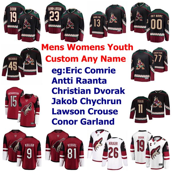 

arizona coyotes jerseys womens jason demers jersey alex goligoski niklas hjalmarsson aaron ness oesterle ice hockey jerseys custom stitched, Black;red