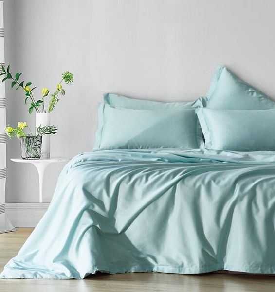 

bedding set  king size available duvet cover set 3pcs soft cozy sky blue pure color comforter cover set
