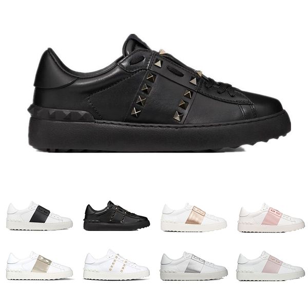 

new designer shoes fashion luxury sneakers for men women white black red genuine leather casual shoe jogging walking with box
