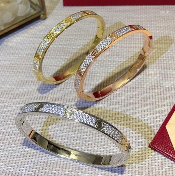

wedding engagement women bracelet pseudo gold wide edition love diamond bangle bracelet luxe for banquet jewelry1, Black