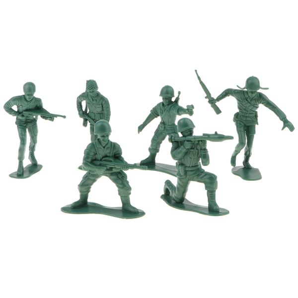 

set of 6pcs battlefield american army men soldiers army base set toy playset