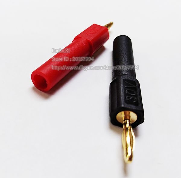 Connettori audio, jack a banana di sicurezza da 4 mm femmina a adattatore maschio con spina a banana da 2 mm in oro/2 paia (4 pezzi)