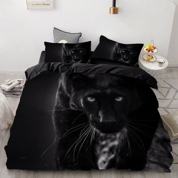 

3d print bedding set custom,duvet cover set king/europe/usa,comforter/quilt/blanket cover set,animal black panther bedclothes