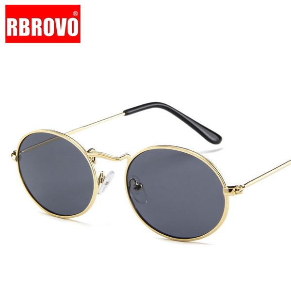 

rbrovo metal oval frame sunglasses women brand designer glasses men 2020 sun glasses vintage mirror uv400 driving, White;black