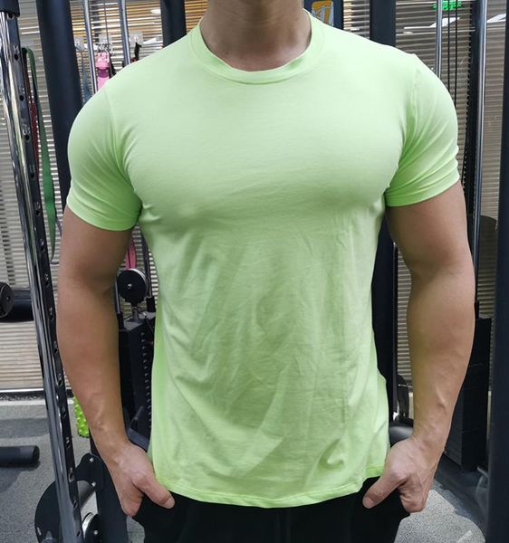 

men outdoor clothes cotton summer casual o-neck t-shirt fitness sport gym breathable blouse fitness running sports, Black;blue