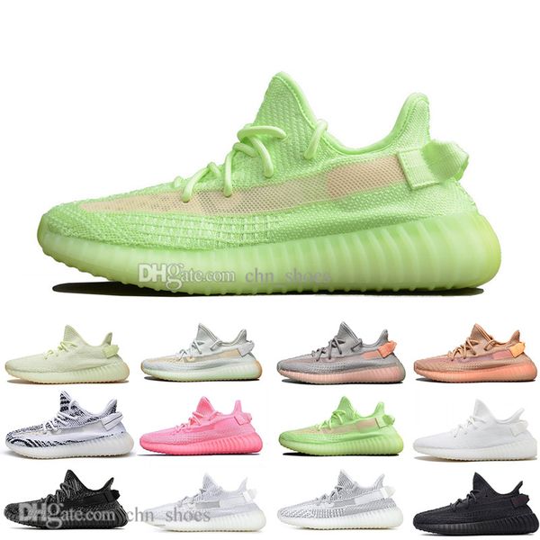 

with box fast shipping kanye west clay v2 static reflective glow in the dark mens running shoes hyperspace women men sport designer sneakers