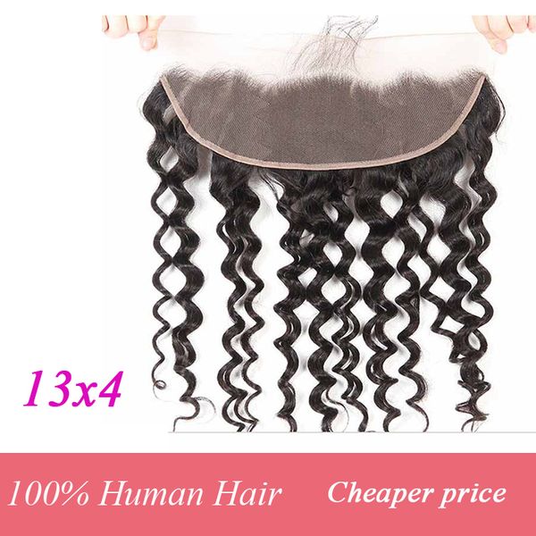 

mongolian virgin hair water wave lace closure part mongolian virgin human hair 13x4 frontal water wave lace frontal closures, Black;brown