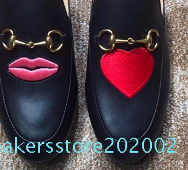 

12019 brand mules princetown men women fur slippers mules flats genuine leather luxury designer fashion metal chain ladies s02, Black