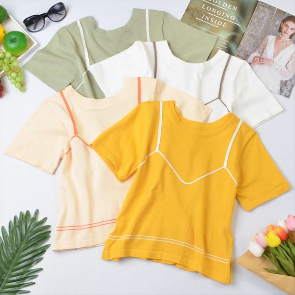 

duan xiu 2020 women's cotton t-shirt half-sleeve ins stylish slim versatile loose t-shirt student outfit student clothes students, White