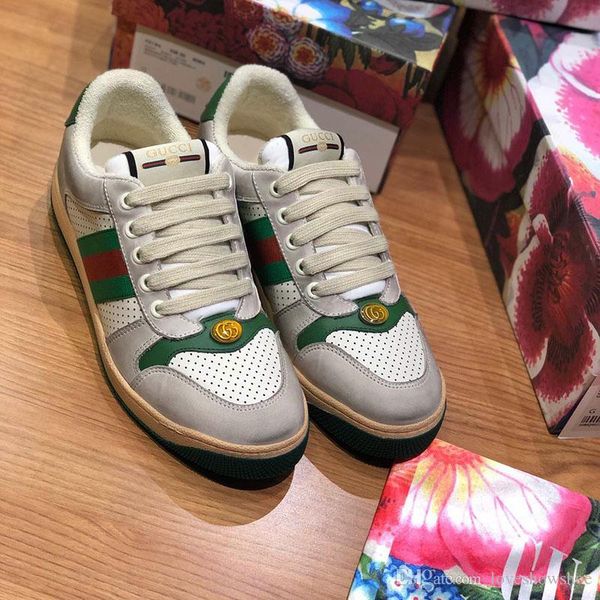 

бесплатная доставка пара обуви rainbow стич высокого верха тапок женщин линия monogram кожа тапки мужчин тренер обувь с оригинальной коробке, Black