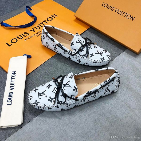 

new designer genuine leather men loafers slip on luxury brands male casual shoes plus size white round comfortable driving shoes, Black