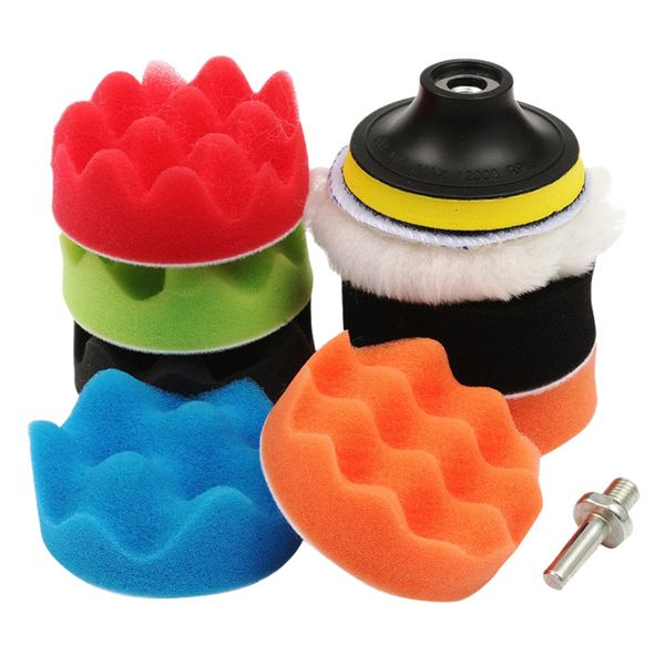 

car polishing waxing kit thread self-adhesive polishing waxing sponge auto wheel sponge buffing pads sanding sealing tools set
