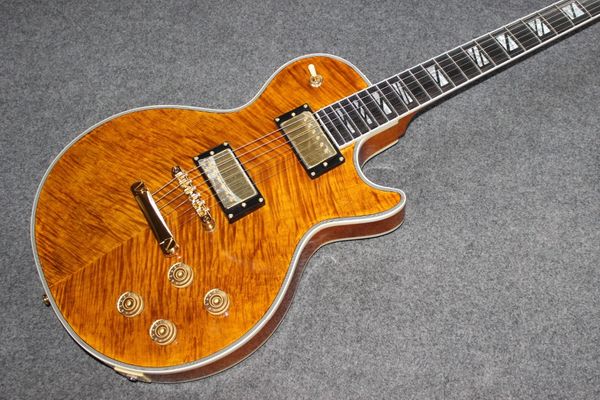 

new standard custom, double tiger flame maple electric guitar.gold hardware guitarra