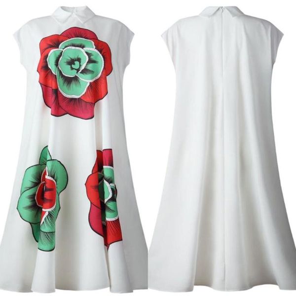 

2020 весна лето женское платье винтаж африканский цветочный принт миди платье дамы элегантный белый свободные платья плюс размер одежды, Black;gray