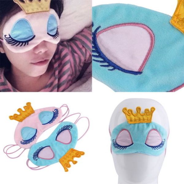 

super cute joli eye mask sleep soft shade cover comfortable cartoon crown travel sleep masks blindfold night sleeping, Silver