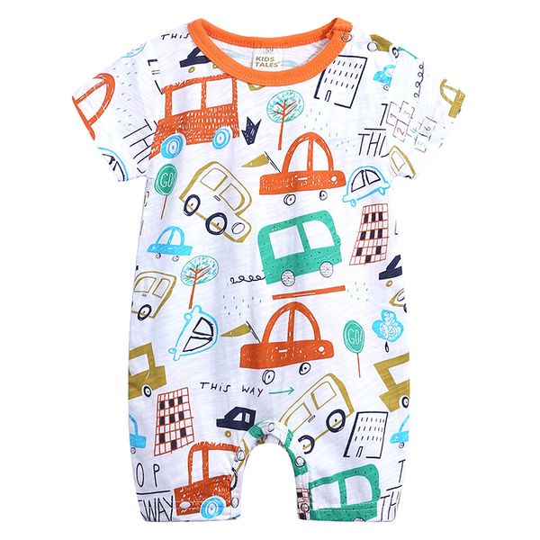 

2019 baby romper short sleeve organic cotton baby clothes summer animal new born knitted boy girl clothes ropa bebe 0-18m, Blue