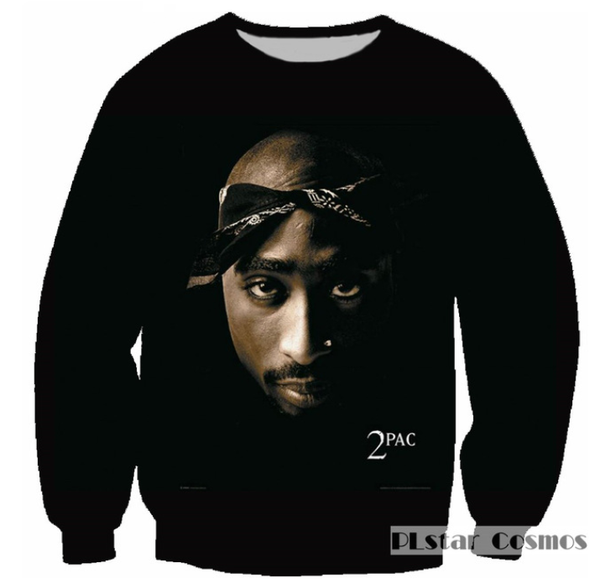 

2019 notorious b.i.g. biggie smalls рэпер 2pac тупака амару шакура 3d печати толстовка мужчины женщины crewneck с длинным рукавом streetwear, Black