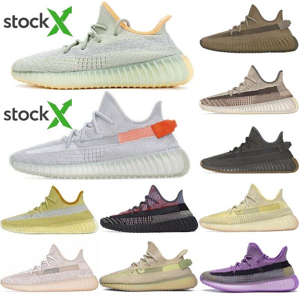 

2020 kanye west men women kids running shoes cinder clay cream white glow in the dark hyperspace lundmark ow designer shoes, Black