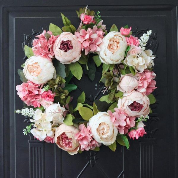 

decorative flowers & wreaths 40cm flower christmas threshold garland wedding party home door hanging decor