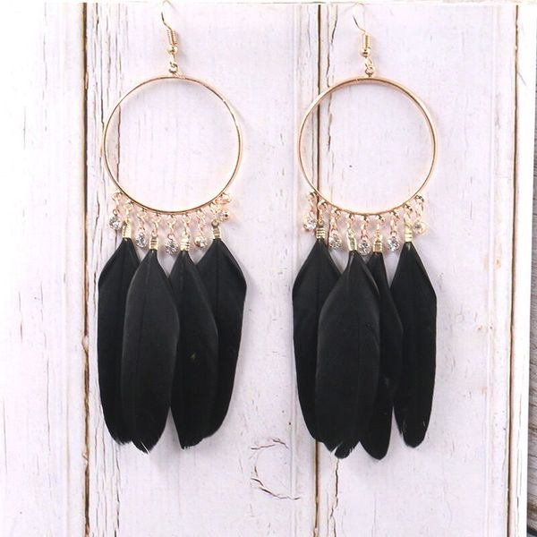 

настраиваемые длинные серьги перо для женщин новый модный круглый многоцветный мотаться заявление серьги мода ювелирные изделия падение eard, Silver