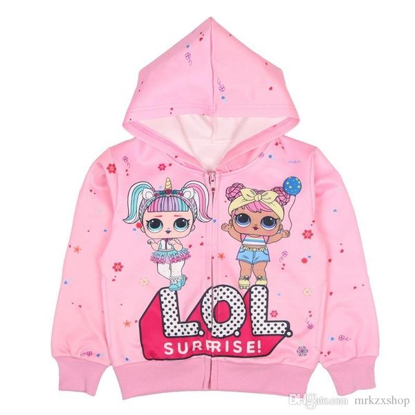 

2color girls clothing cartoon doll shirts tshirt girl sports long sleeve t-shirts children kids hoodies sweatshirt zx453, Black