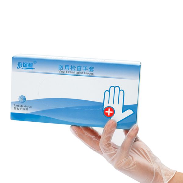 

100pcs transparent disposable pvc gloves examination gloves new xs