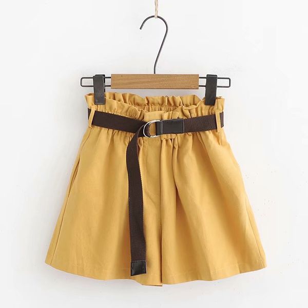 

new summer casual elastic waist shorts women wide high waist loose leg shorts slim all-match sporting female, White;black