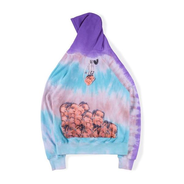 

20ss ins hip hop stars travis scott stormi world 2 party blue tie dye hoodie skateboard hooded sweatshirt men women hoodie, Black