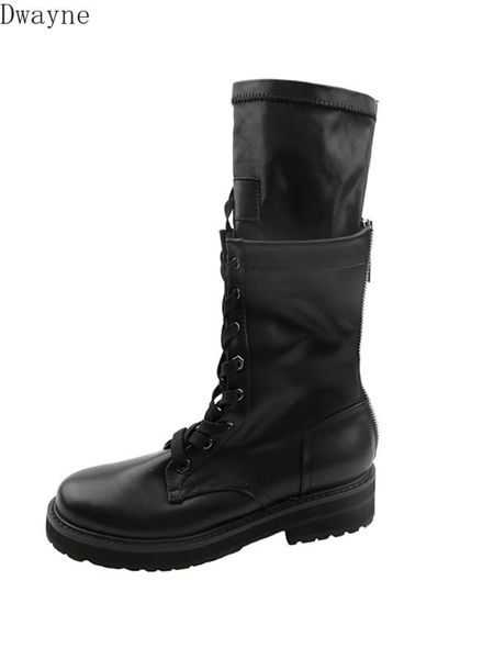 

winter 2019 new handsome boots black boots red slim women's motorcycle trend
